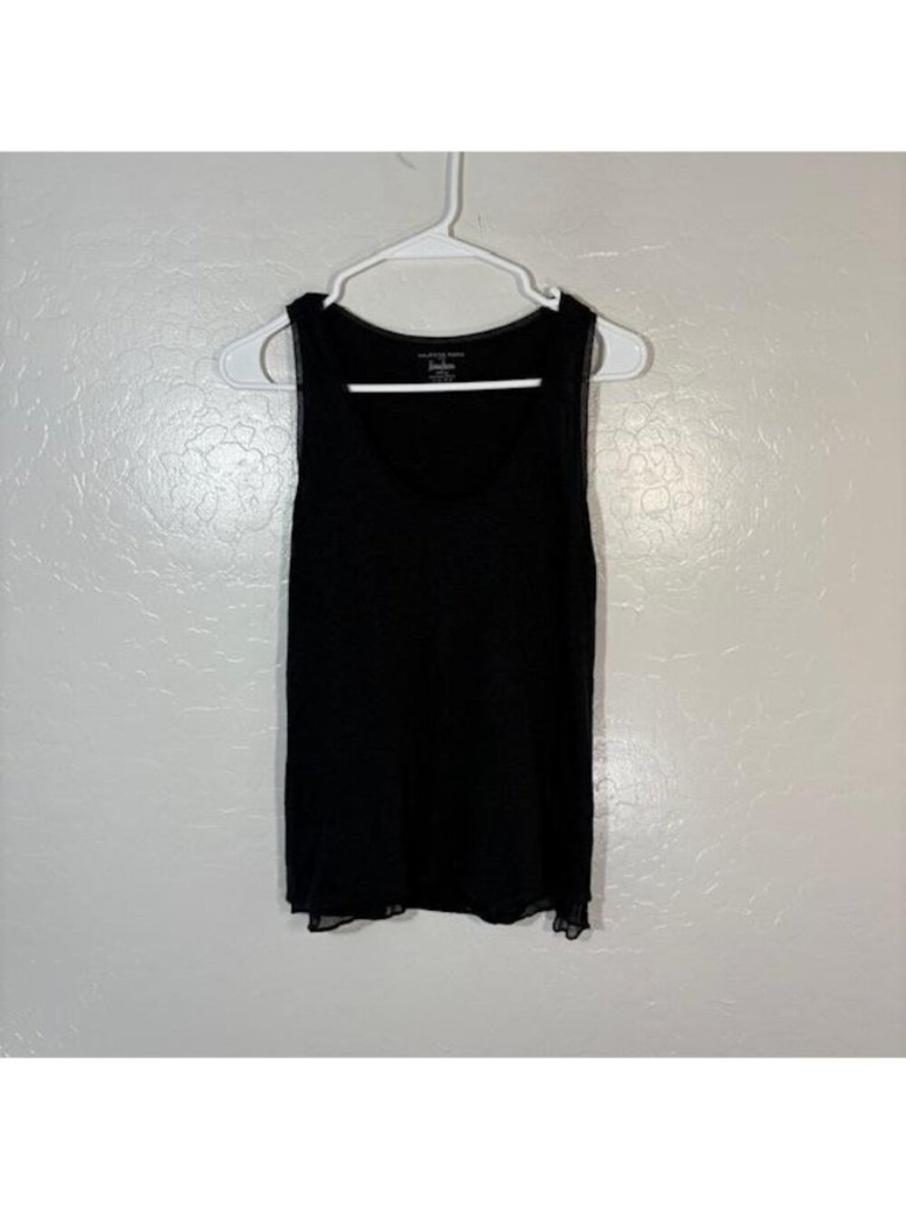 Majestic Paris for Neiman Marcus Tank Top Womens Small Black Linen Silk Trim